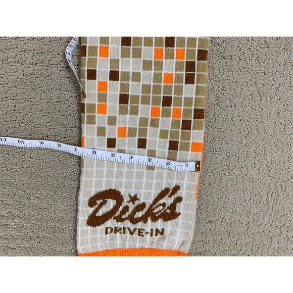 Dick’s Drive-in Burgers Scarf Seattle Deluxe Hamburger Novelty Fringe Orange New - Picture 5 of 5